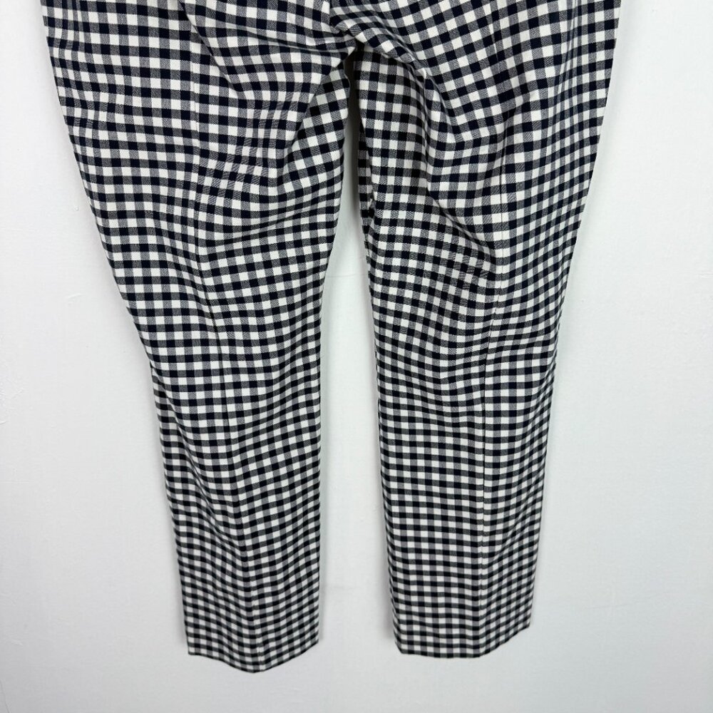 J. Crew Remi Pant Gingham Button Leg Navy White Size 16T 16 TALL EUC - Picture 11 of 12